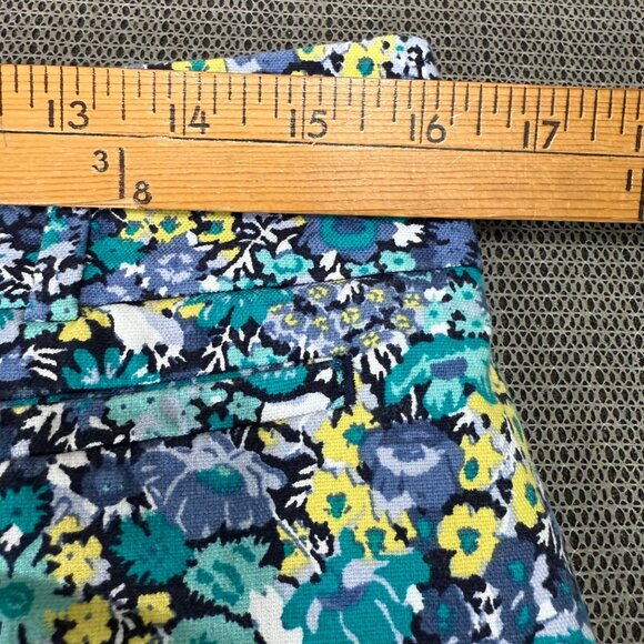 Ann Taylor Loft Marisa Womens Size 4 Blue Floral Cropped Pants Business Casual - Picture 4 of 10